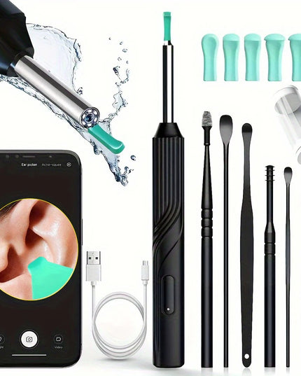 Smart Visual Ear Cleaner with 1296P Otoscope and USB-C Charging, Mini Camera Ear Wax Removal Tool and Health Care Set