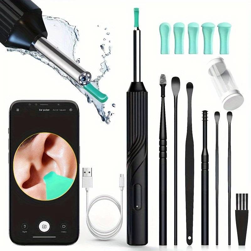 Smart Visual Ear Cleaner with 1296P Otoscope and USB-C Charging, Mini Camera Ear Wax Removal Tool and Health Care Set