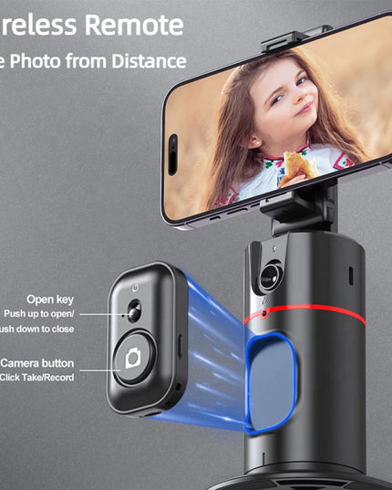 Auto Face Tracking Phone Holder Tripod, No App Required, 360° Rotation Smart Face Body Tracking Tripod Selfie Phone Camera Stand for TIK Tok, Vlog, Live Streaming, Youtube Video