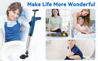 High Pressure Air Toilet Plunger Set, Stainless Steel Toilet Snake Toilet Unclogger, Air Drain Blaster Plunger for Kitchen Sink, Toilet, Bathroom, Clogged Pipe