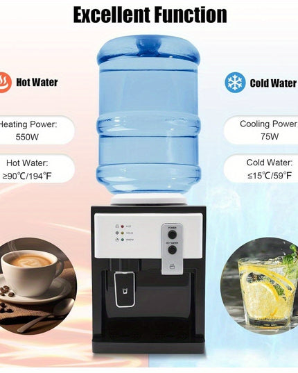 5 Gallon Hot and Cold Water Dispenser, Countertop Water Dispenser, Top Loading Hot & Cold Water Cooler Dispenser with 3 Temperature Settings, for Office, in The Desk Bedside Cabinet, Tea Table, Bar