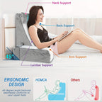 Reading Pillow for Sitting in Bed Adult, Back Pillow for Bed Sitting up, Reading & Bed Rest Pillows for Watching TV/Reading/Gaming/Resting in Bed, Couch or Floor, Medium 19"