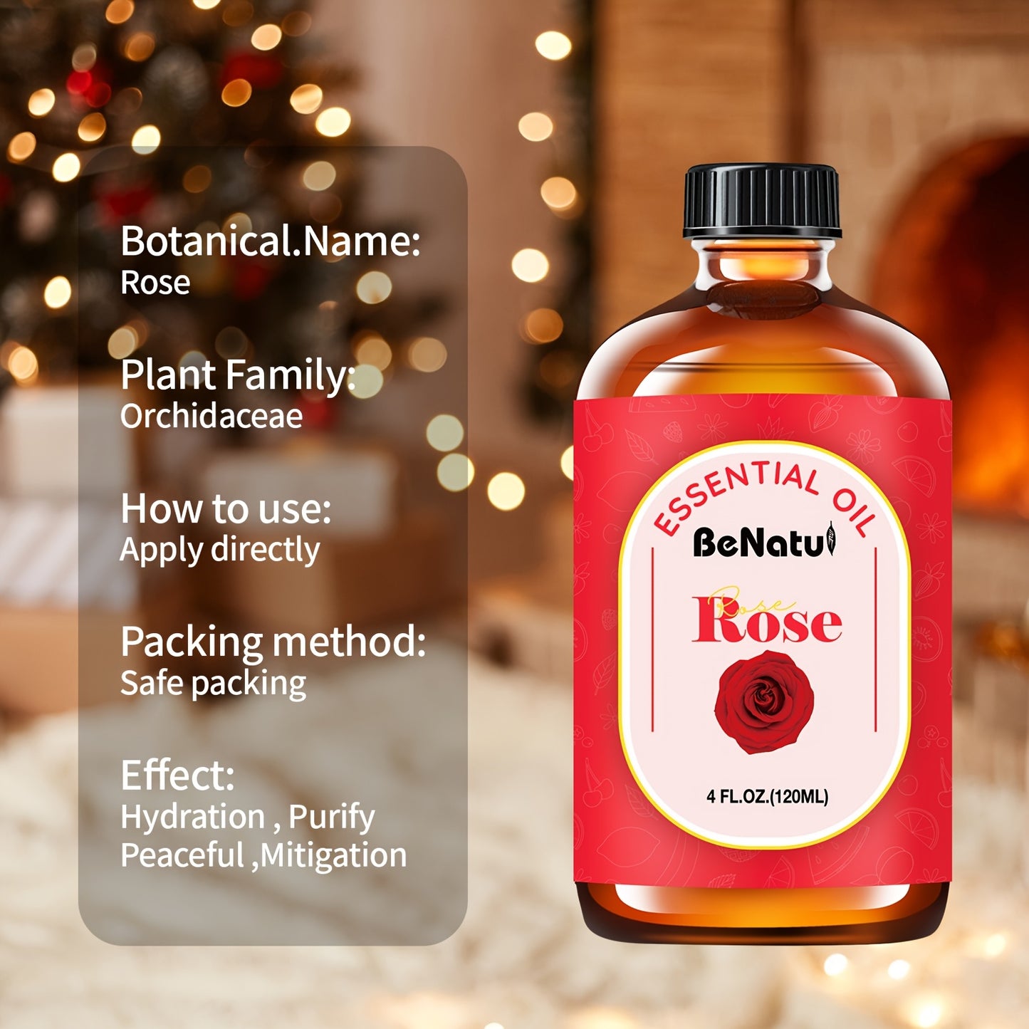 Benatu 4.06oz Rose Essential Oil Moisturize And Soothe Dry Skin-For Diffuser Essential Oil, Oil Diffuser, Essential Oil Diffuser-Valentine'S Day Gifts