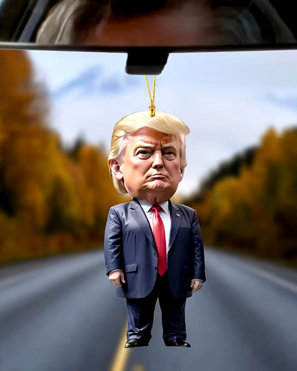Cartoon Trump Pendant Acrylic Material Funny and Interesting Cartoon Pendant Suitable for Christmas Tree Cars Holiday DIY Gift
