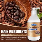 RUOALL Cocoa Butter Body Lotion 300ml - Moisturizing Formula with Glycerin, Vitamin C, Lavender Scent - Alcohol-Free, Unisex-Adult, All Skin Types - Long-Lasting Hydration, Skin Tightening, Even Skin Tone - 15.1 oz
