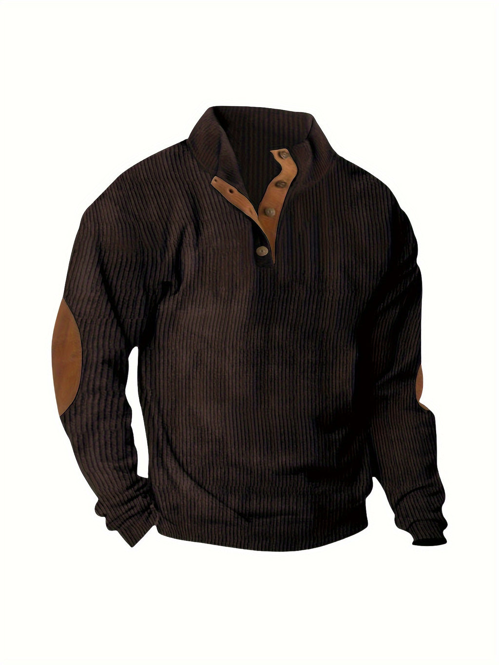 Men'S Casual Jacket for Autumn And Winter, Featuring a Loose Fit, Corduroy Fabric, Stand-Up Collar, Long Sleeves, And Button- Design.