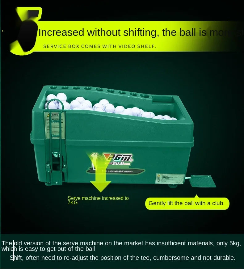 PGM Semi-automatic Golf Ball Machine ABS Material Automatic Golf Ball Dispenser Golf Clubs Holder Golf Training Service Machine