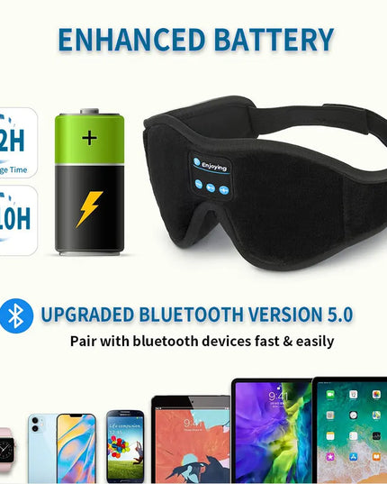 Mask For Sleep Headphones Bluetooth 3D Eye Mask Music Play Sleeping Headphones with Built-in HD Speaker
