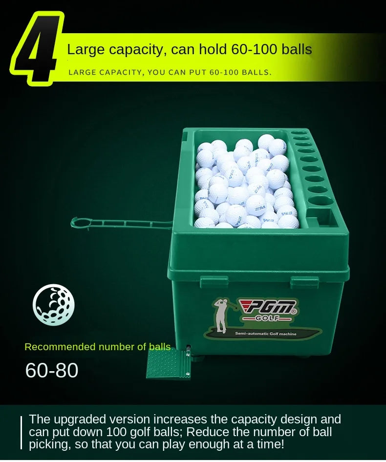 PGM Semi-automatic Golf Ball Machine ABS Material Automatic Golf Ball Dispenser Golf Clubs Holder Golf Training Service Machine