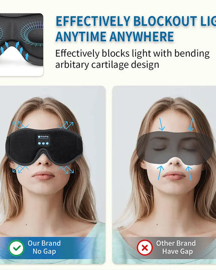 Mask For Sleep Headphones Bluetooth 3D Eye Mask Music Play Sleeping Headphones with Built-in HD Speaker