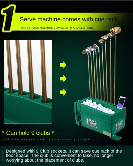 PGM Semi-automatic Golf Ball Machine ABS Material Automatic Golf Ball Dispenser Golf Clubs Holder Golf Training Service Machine