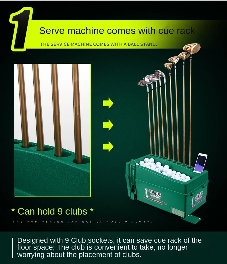 PGM Semi-automatic Golf Ball Machine ABS Material Automatic Golf Ball Dispenser Golf Clubs Holder Golf Training Service Machine