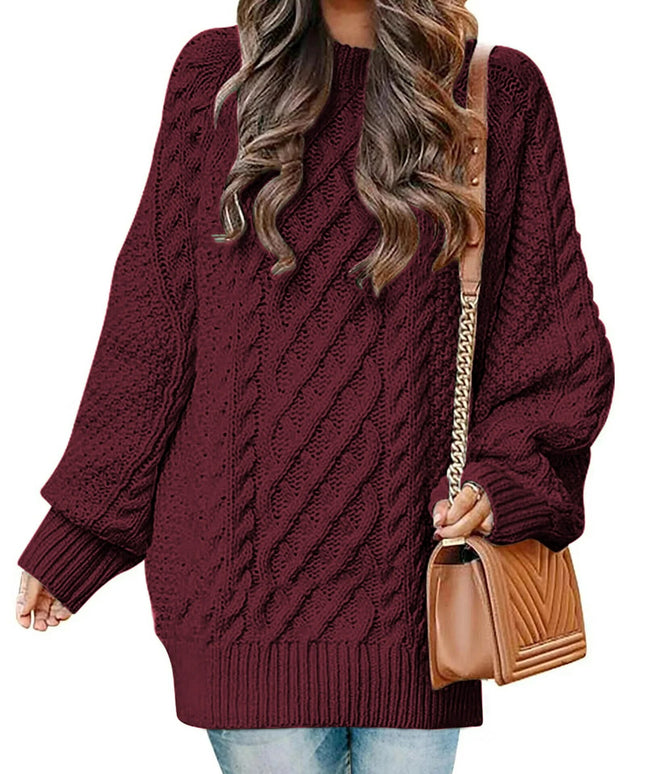 Oversized Sweaters for Women Cable Knit Chunky Pullover Sweater