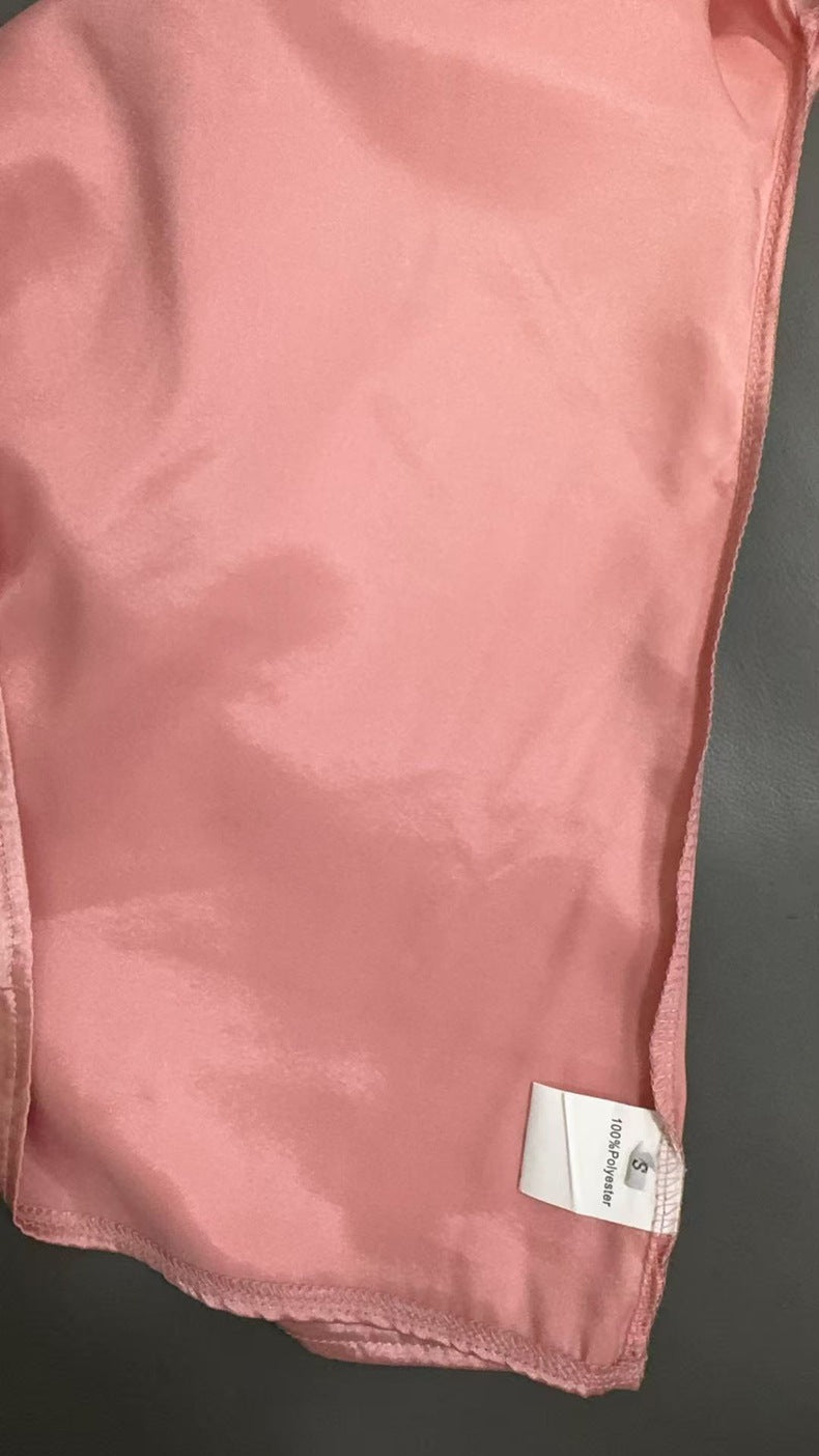 2026 Cross-Border Hot-Selling New Product Round Neck Short-Sleeve Left Shoulder Ruched T-Shirt Satin Women's Top Wholesale in Stock