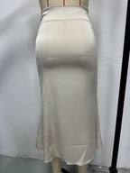 European and American Amazon Popular Satin Satin Skirt Foreign Trade Independent Station New Mid-Length Imitation Silk Skirt