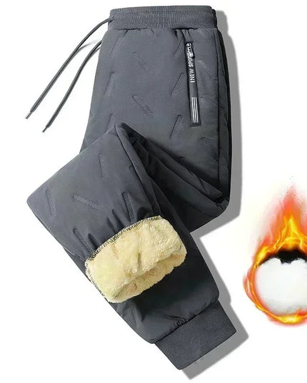 Down Pants Casual Men Pants Thickened Fleece Pants Loose Sportswear Winter Warm Clothes Men Casual Clothes