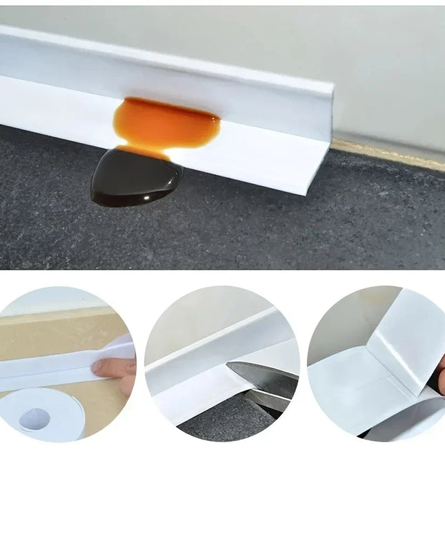 1m/3.2m PVC Waterproof Sealing Tape for Bathroom Sink, Shower, Bathtub and Toilet - Self Adhesive Wall Sticker