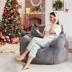 Bean Bag Sofa Chairs for Adults Comfy Bean Bag Sofa Fluffy Beanbag Chair Plush Chair Big Bubble Foam Sofa with Filler