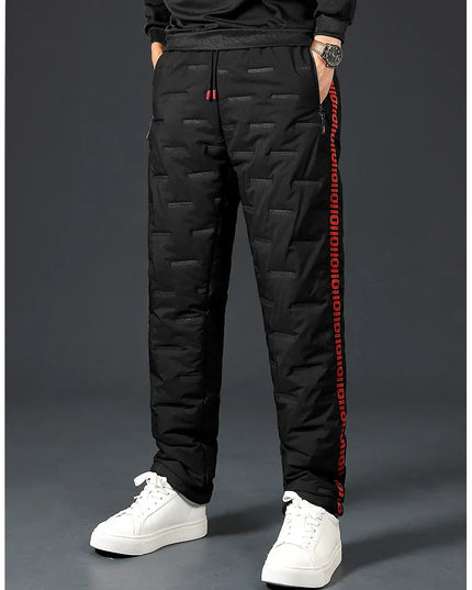 Winter Lambswool Down Pants Warm Thicken Sweatpants Men Fashion Joggers Water Proof Casual Pants Men Brand Plus Fleece Trousers