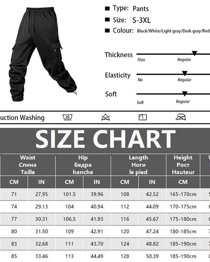 Men's Joggers Pants Loose Drawstring Long Pants Men Multi-pocket Sweatpants Casual Cargo Trousers For Men Fitness