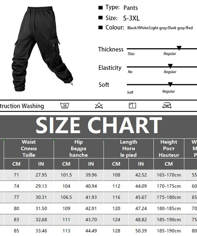Men's Joggers Pants Loose Drawstring Long Pants Men Multi-pocket Sweatpants Casual Cargo Trousers For Men Fitness