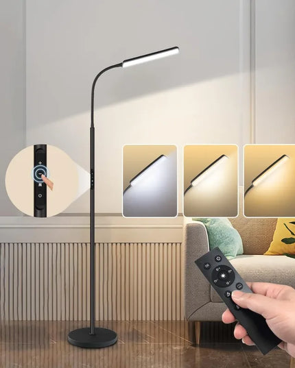 LED Floor Lamp, Bright 15W Floor Lamps for Living Room with 1H Timer, Stepless Adjustable 3000K-6000K Colors & Brightness