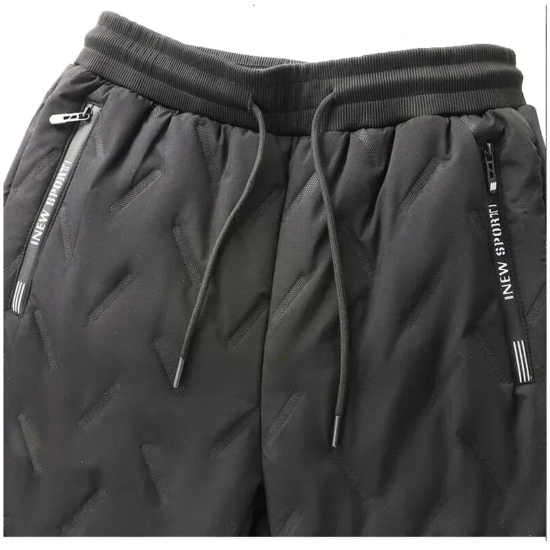 Winter Down Cotton Pants Men's Outdoor Plush Thick Velvet Warm Sports Pants Lambswol Casual Waterproof Windproof Ski Pants 7XL