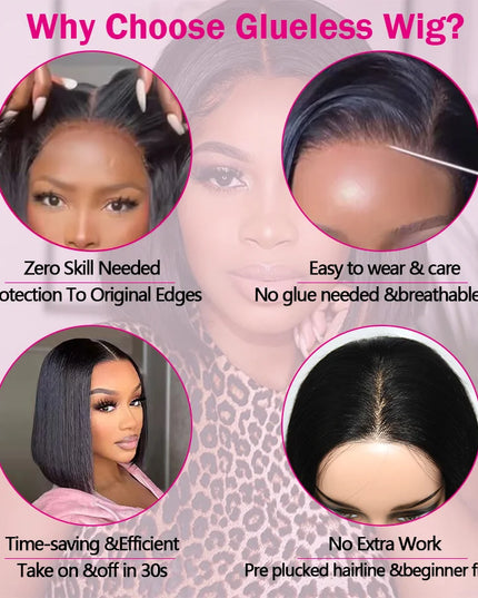 Glueless Wig Human Hair Ready To Wear Short Bob Wigs For Women Transparent Pre Cut Lace Human Wig Human Hair Wig Bob Wig
