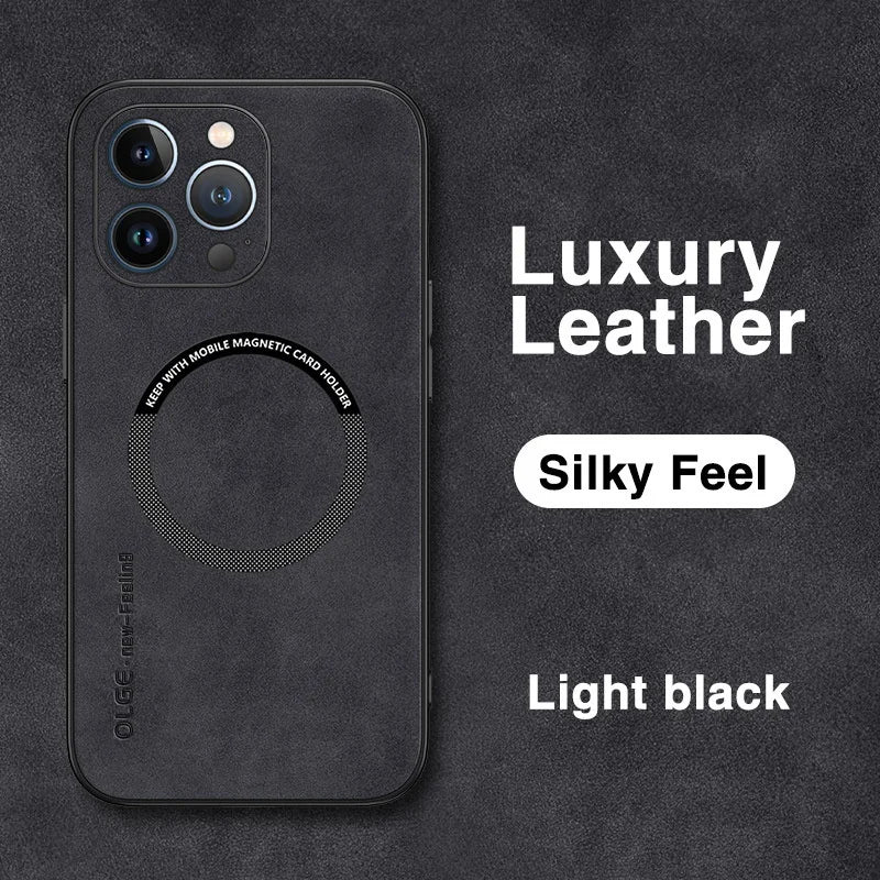 For Magsafe Luxury Leather Shockproof Phone Cases For iPhone 16 15 14 13 12 11 Pro Max 16 Plus Magnetic Wireless Charging Cover