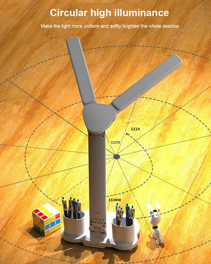 LED Desk Lamp with Calendar Temperature Clock Night Light USB Rechargeable Wireless Table Lamp Touch Control Camping Light