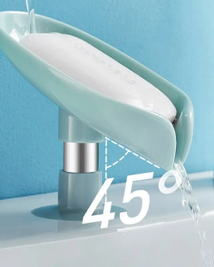 2pcs Drain Soap Holder Leaf Shape Soap Box Suction Cup Tray Drying Rack for Shower Sponge Container Kitchen Bathroom Accessories