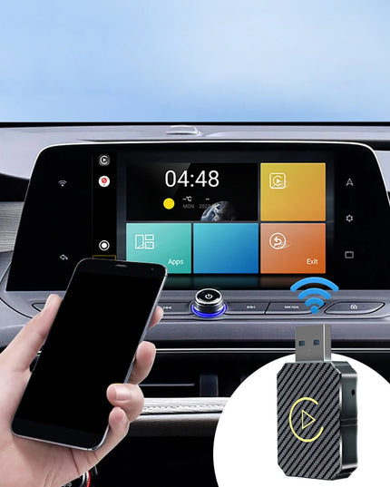 Wireless Carplay Android Auto Adapter 2 in 1 Mini Box Plug&Play Wireless Dongle BT WiFi for Wired CarPlay/Andriod Auto Cars