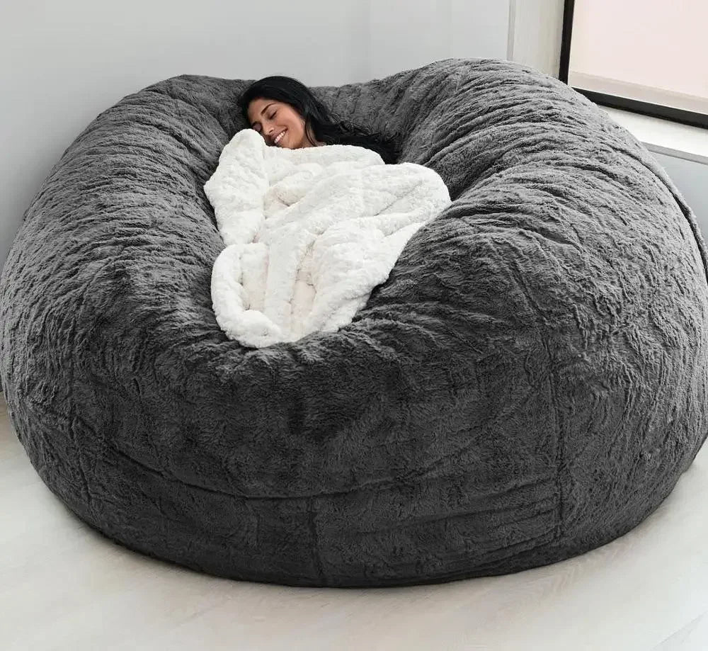 Home Lazy Sofa Foam Bed Bean Bag Double Three Bedroom Plush Bean Rice Fabric Recliner Sand Bean Bag Lazy Sofa Set