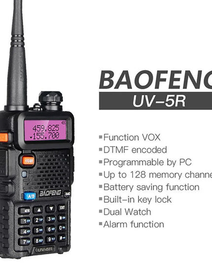 2pcs BAOFENG UV-5R 5W 8W High Power Dual Band Two Way Radio Long Range Handheld Portable Walkies Talkies For Hunting