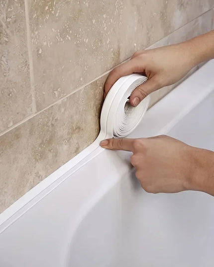 1m/3.2m PVC Waterproof Sealing Tape for Bathroom Sink, Shower, Bathtub and Toilet - Self Adhesive Wall Sticker