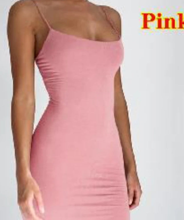 Summer Spaghetti Strap Mini Dress 2024 Women Sexy Bodycon Club Party Dresses Short Female Camisole Solid Black Sheath Sundress