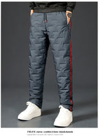 Winter Lambswool Down Pants Warm Thicken Sweatpants Men Fashion Joggers Water Proof Casual Pants Men Brand Plus Fleece Trousers