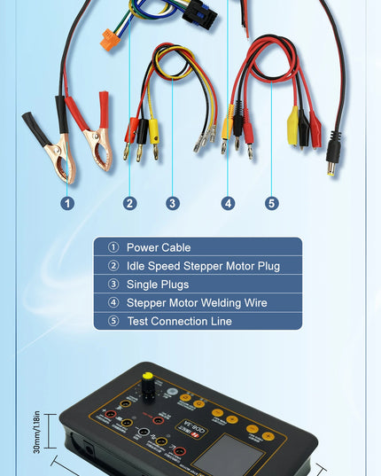 QDB3A Auto Ignition Coil Tester Car IAC Idle Stepper Motor Solenoid Valve Injector Actuator Fault Detector Driver PWM Generator