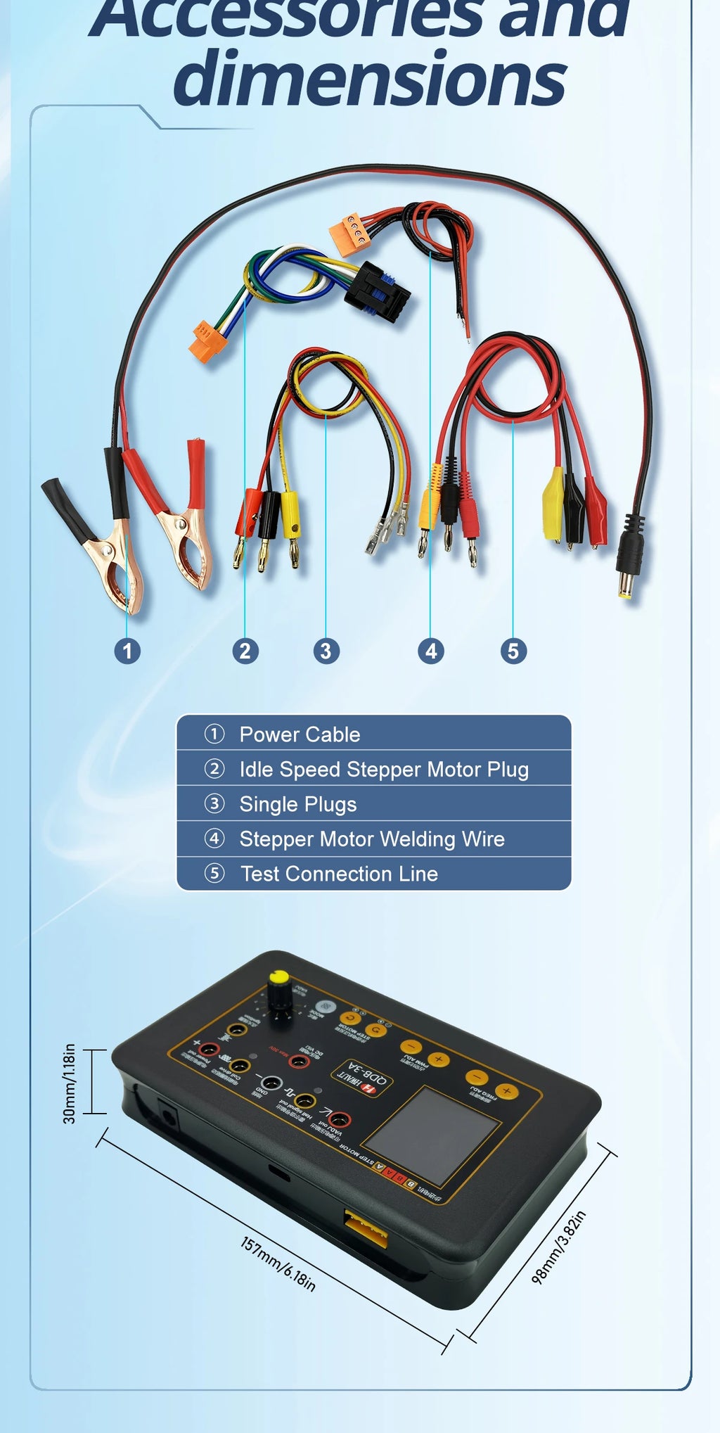 QDB3A Auto Ignition Coil Tester Car IAC Idle Stepper Motor Solenoid Valve Injector Actuator Fault Detector Driver PWM Generator