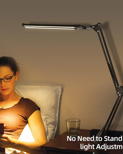 Desk Lamps Double Head LED Stepless Dimmable Led USB Table Lamp for Office Study Reading Lighting Fixture Computer Monitor Light