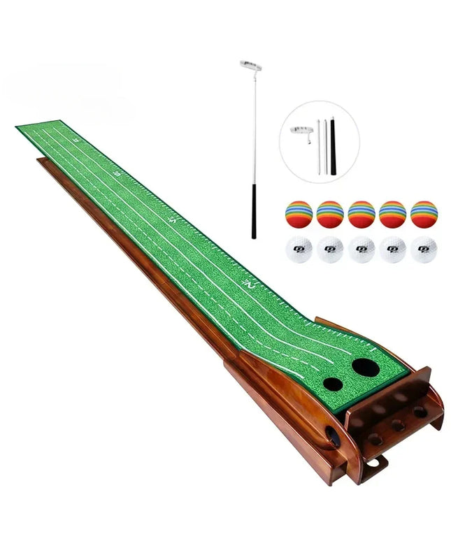 Golf Putting Set Putting Green Indoor Newly Office Golf Practice Putting Mat With Automatic Ball Return Track For Mini Games