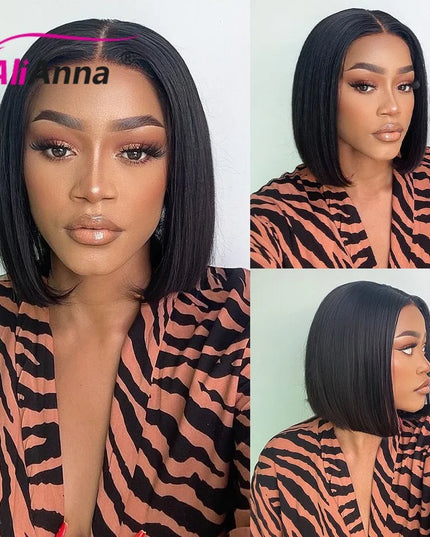 Glueless Wig Human Hair Ready To Wear Short Bob Wigs For Women Transparent Pre Cut Lace Human Wig Human Hair Wig Bob Wig