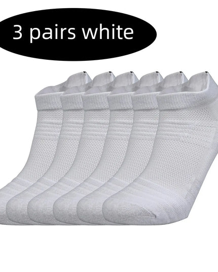 3 Pairs Sports Socks Men Women Short Running Socks Performance Ankle Cushion Wear-resistant Anti Slip Basketball Casual Socks