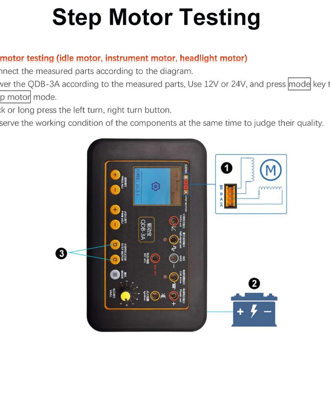 QDB3A Auto Ignition Coil Tester Car IAC Idle Stepper Motor Solenoid Valve Injector Actuator Fault Detector Driver PWM Generator
