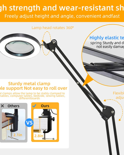 Desk Lamps Double Head LED Stepless Dimmable Led USB Table Lamp for Office Study Reading Lighting Fixture Computer Monitor Light