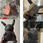 30CM Pokemon X Fragment Anime Character Dark Pikachu Doll Kawaii Pop Doll Black Pikachu Pillow Birthday Gift Female