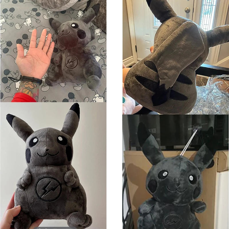 30CM Pokemon X Fragment Anime Character Dark Pikachu Doll Kawaii Pop Doll Black Pikachu Pillow Birthday Gift Female