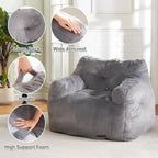 Bean Bag Sofa Chairs for Adults Comfy Bean Bag Sofa Fluffy Beanbag Chair Plush Chair Big Bubble Foam Sofa with Filler