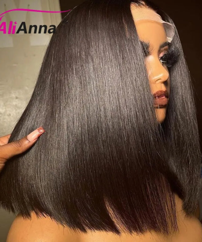 Glueless Wig Human Hair Ready To Wear Short Bob Wigs For Women Transparent Pre Cut Lace Human Wig Human Hair Wig Bob Wig