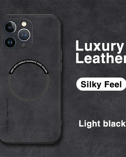 For Magsafe Luxury Leather Shockproof Phone Cases For iPhone 16 15 14 13 12 11 Pro Max 16 Plus Magnetic Wireless Charging Cover